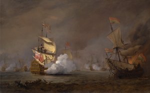Sea Battle of the Anglo-Dutch Wars by Willem van de Velde the Younger